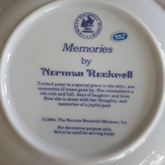 NEW Vintage NORMAN ROCKWELL "Memories" Plate 1984 - Picture 6 of 7